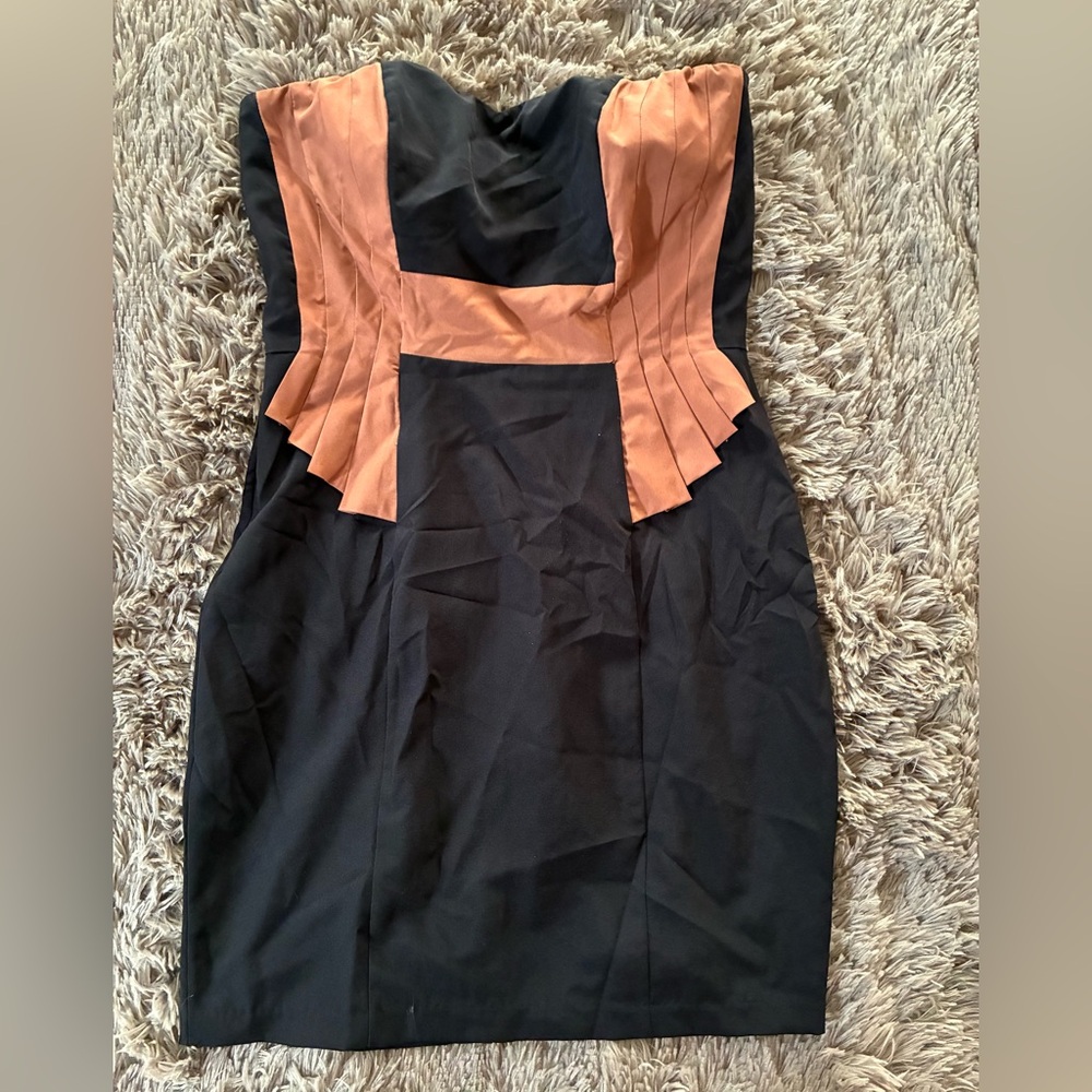 Ark & Co Black and Terracotta Mini Dress